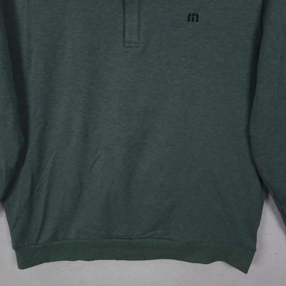 Travis Mathew Golf Sweater Quarter Zip Pullover Mens XXL Green Heathered